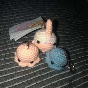 Little Tiny Cute Crochet Narwhales Stuffies Keychain Gift | Etsy UK