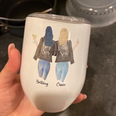 Sisters Forever Wine Tumbler Sister Gift Sister Wine Tumbler Sister Mug Gifts for Sister Custom ...