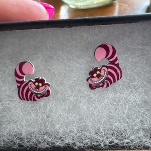 Cheshire Cat Earrings/Alice in Wonderland/Disney Cats/Handmade to Order/Stud Earrings/Nickel Free/Hypoallergenic