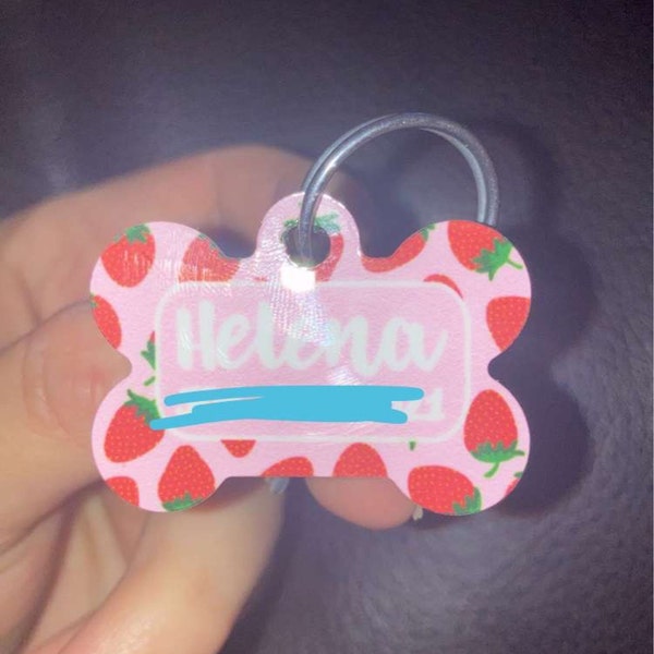 Raspberry Dog Tag Pet ID Tag Dog Tags for Dogs Personalized Dog ID Tag Dog Name Tag Dog ...