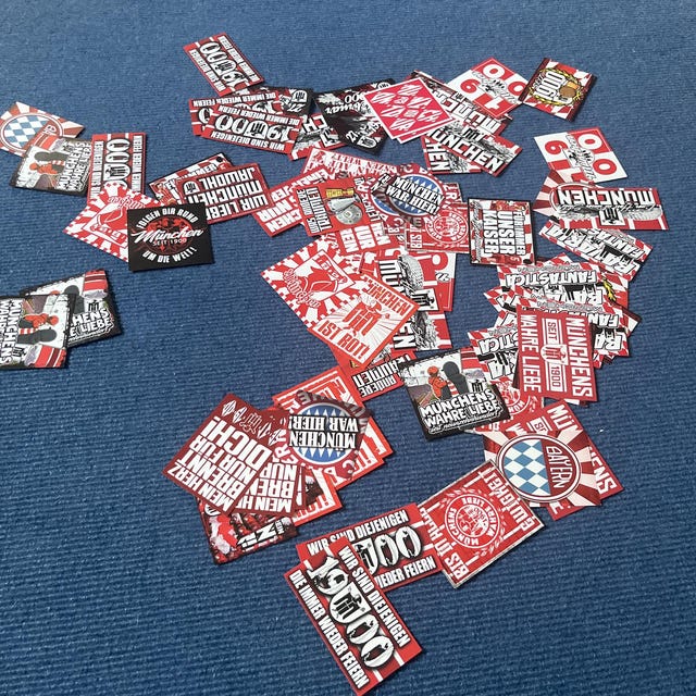 西ドイツ時代のサッカーバイエルンミュンヘンのステッカー(超レア物) 100 x バイエルン ミュンヘン ステッカー inspiriert von FCB