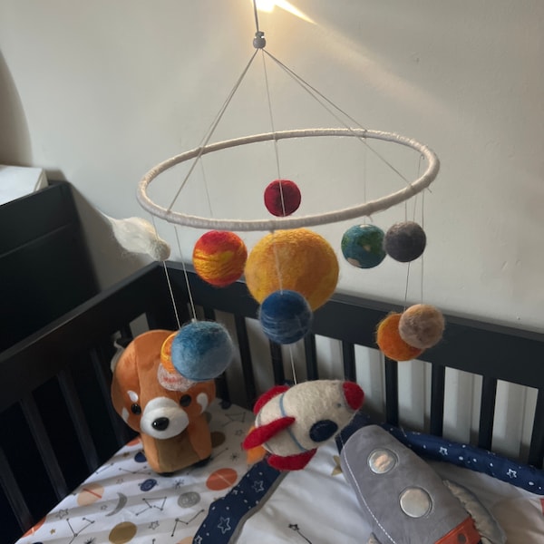 Solar System Mobile Crib Felt Planets Mobile Nursery Astronaut Mobile ...