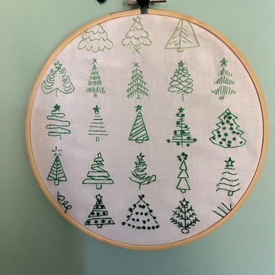 Christmas Tree Print Embroidery Pattern & Guide PDF Digital Download ...