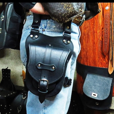 Leather Utility Belt Thigh Bag, Thigh Holster Leather, Hip Bag, Leather ...