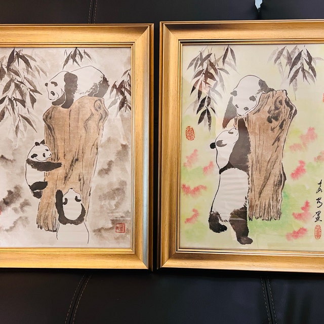 Panda Painting / Original Chinese Brush Water-ink Painting