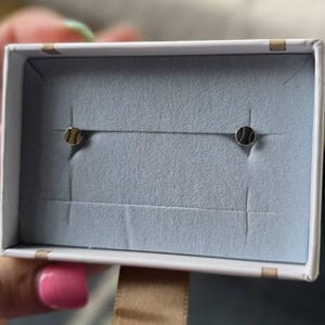Customer photo, Baseball Stud Earrings