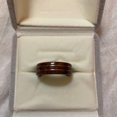 Ancient Kauri Spiral Grain Wood Ring With Central 24K Gold Vein ...