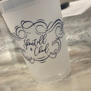 Frost-flex Personalized Party Cups, Black & Gold Shatterproof Custom Cups,  Personalized Monogrammed Cup, Frosted Plastic Wedding Cups 