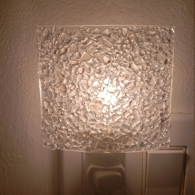 Night Light Fused Glass Bathroom Bedroom Kitchen Entry Hallway