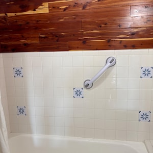 Turquoise Floor Decals, Vinyl Tile Stickers, Floor Tile Sticker, Peel and Stick Floor Tile, Vinyl Flooring. Pack of 9.