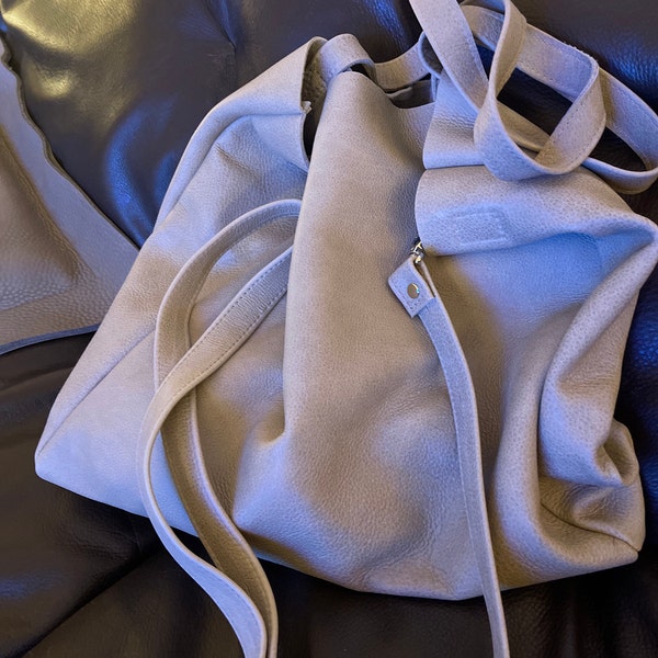 Solid Faux Leather Large Capacity Tote Shopper Bag Brown