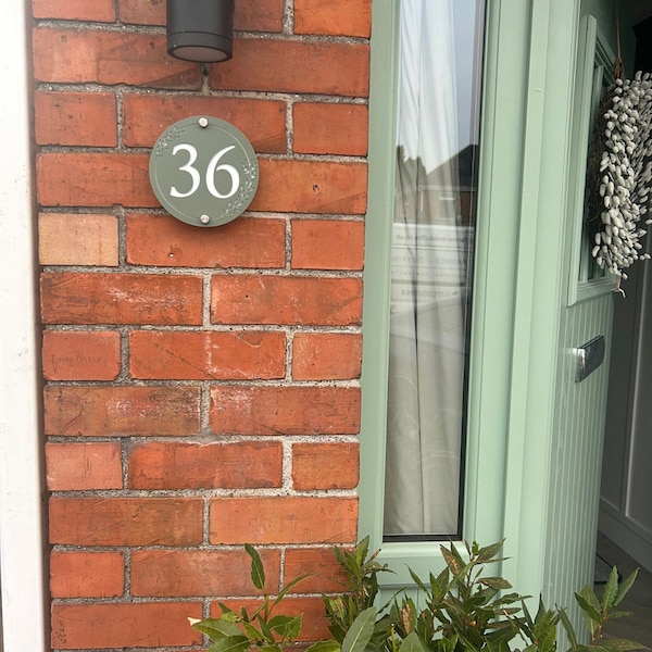 Modern Round Door Number Sign, House Number Plaque - Etsy