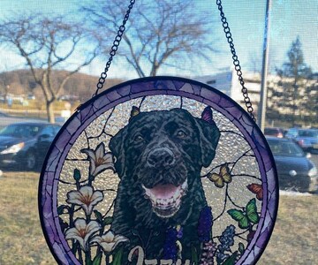 Personalized Suncatcher Ornament for Pet Lover, Loss Of Dog Memorial, Sympathy Gift, Custom Dog Remembrance Gifts for Dog Mom,Dog Dad CDS01