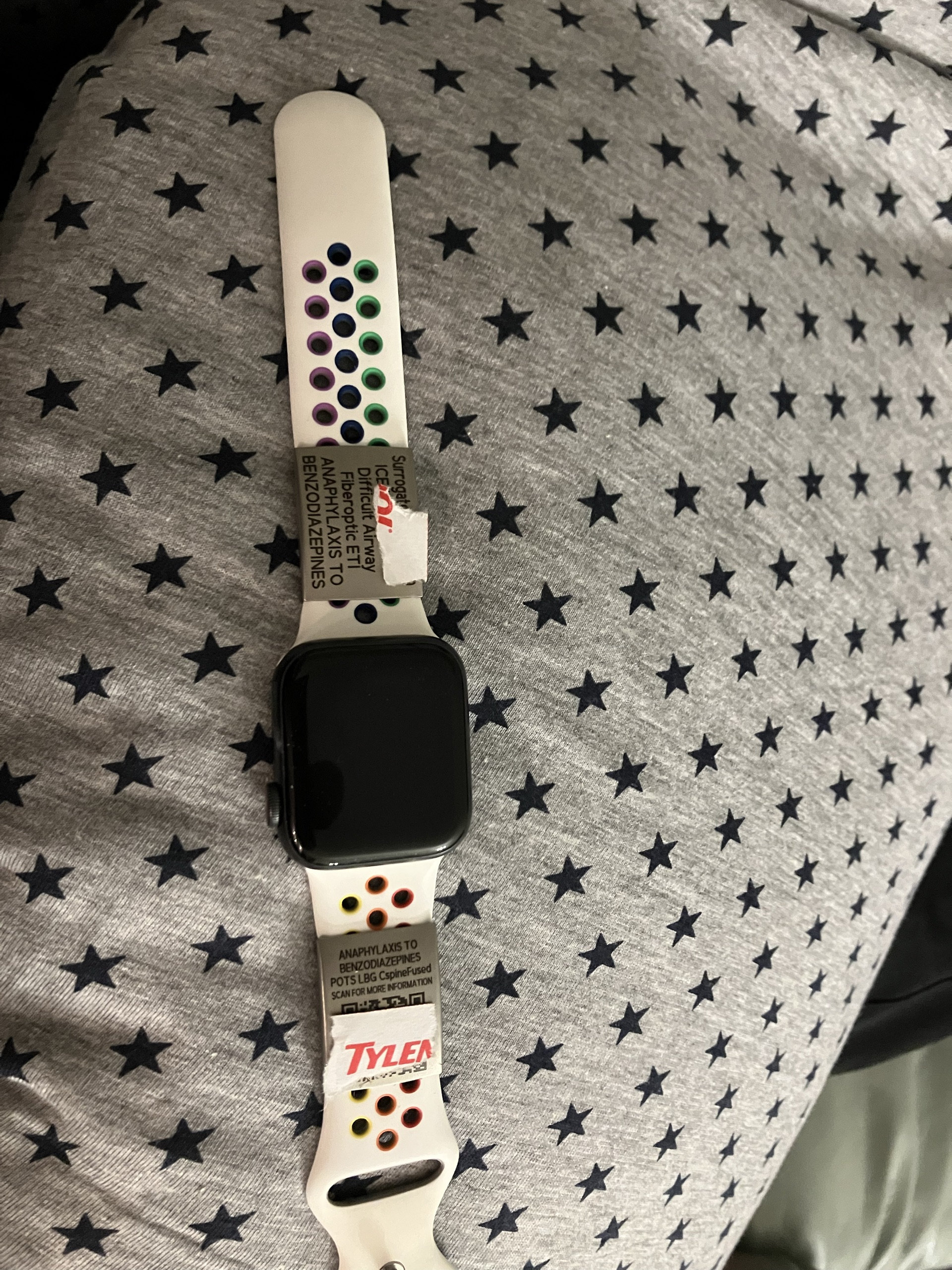 Medical alert id bracelet, QR Code for id bracelet, ICE emergency id, QR Code bracelet, med id for silicone band, id for apple watch
