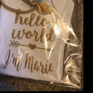 Newborn Outfit Hello World - Coming Home Custom Baby Girl Outfit ...