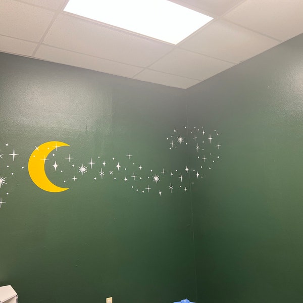 Moon and Stars Vinyl Decal – Nursery Wall Stickers - Etsy