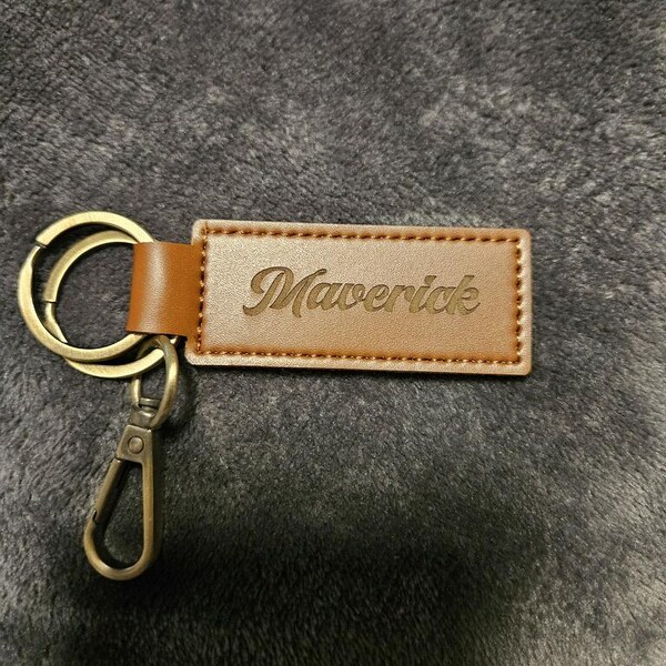 Personalized Leather Photo Keychain,custom Faux Leather Keyring, Fathers Day Gift, Leather Photo ...