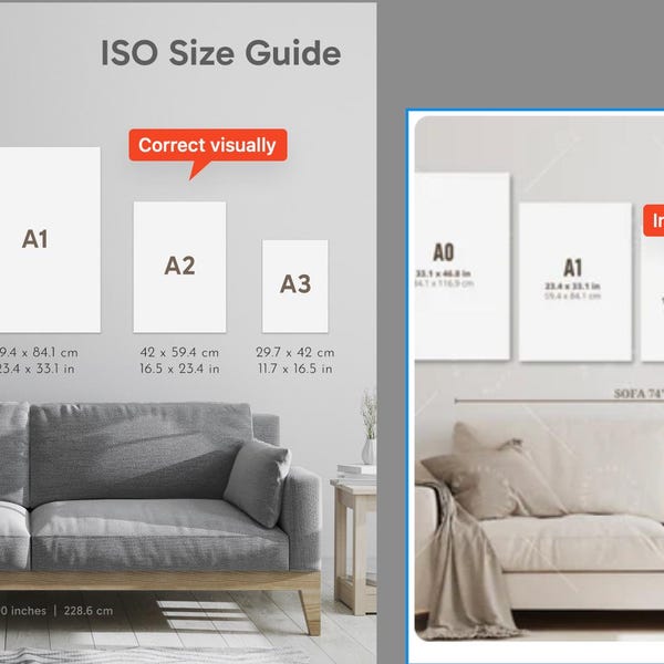 Wall Art Size Guide, Square Frame Sizes Guide, Canvas Size Guide ...