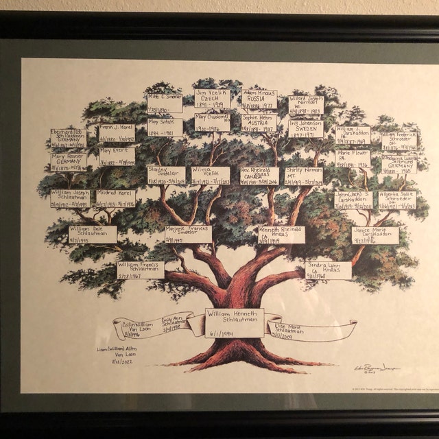 Family Tree Scrapbook Chart 12x12