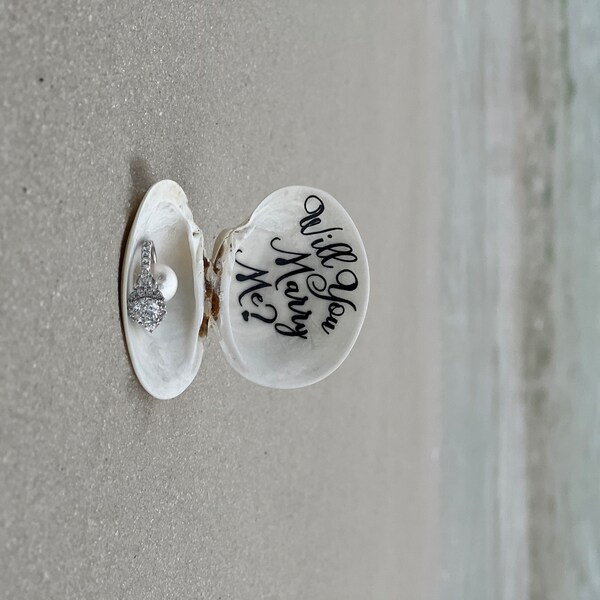 Seashell Decoupage Message Ring Dish, Trinket Shell, Mom Gift, Friend ...