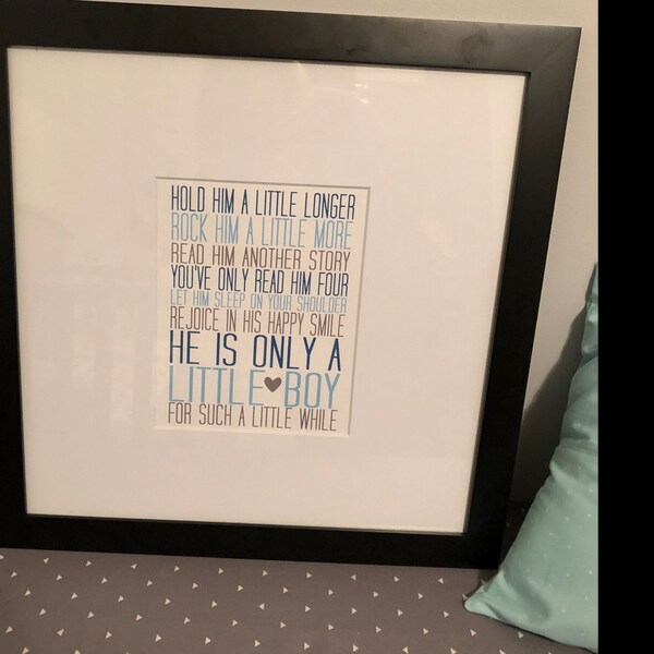 Printable Hold Him a Little Longer Print, Boy Nursery, Baby Shower Gift ...