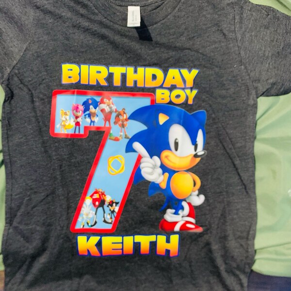 Custom Sonic Birthday Shirt, Sonic Tails Knuckles Shirt, Sonic the ...