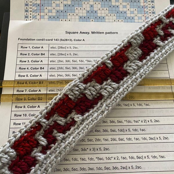 Inset Mosaic Crochet Pattern I Can See A Rainbow. Chart, Written ...