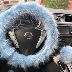 Fuzzy Car Accessories Steering Wheel Cover Gear Shift Knob Cover