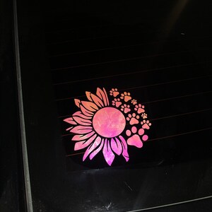 Sunflower And Paw Print Svg - Layered SVG Cut File