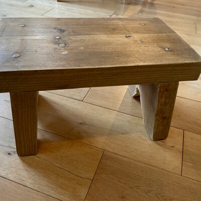 Wooden Stool Rustic Farmhouse Style Stools Handmade From Chunky ...
