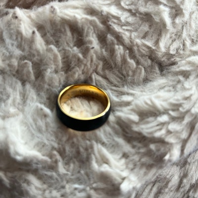 Black Gold Ring Mens Wedding Band 8mm Engagement Band Brushed Black ...