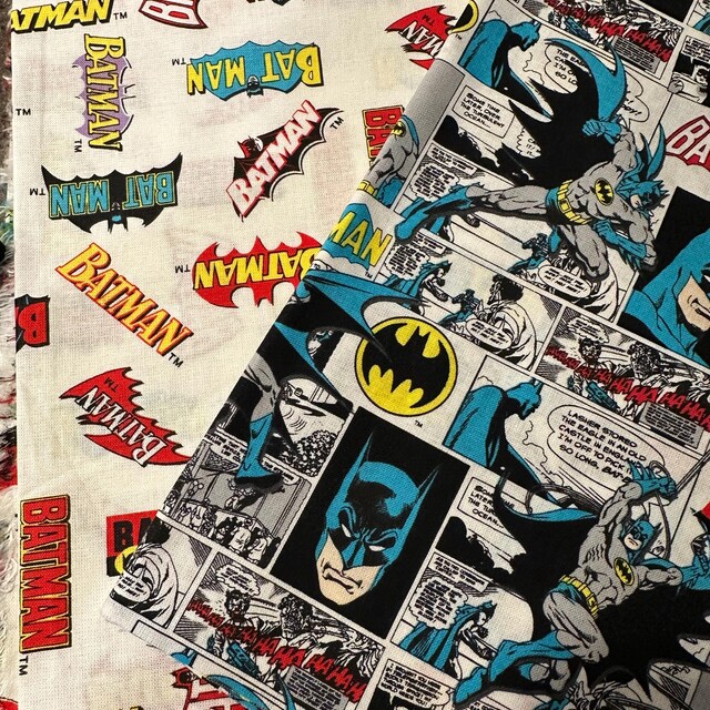 ネオ・ビンテージ ９５年★両耳！バットマン BATMAN 生地 布 リメイク バットマン生地 - DCコミックス生地 幅110cm 綿100% キルティング