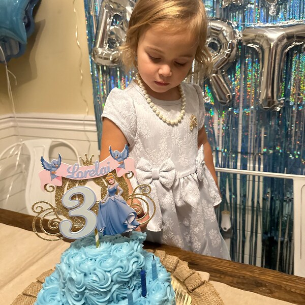Cinderella Gold Glitter Carriage Cake Topper - Princess Party ...