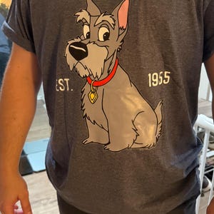 わんわん物語シャツ、ディズニーわんわん物語Tシャツ、ディズニー犬