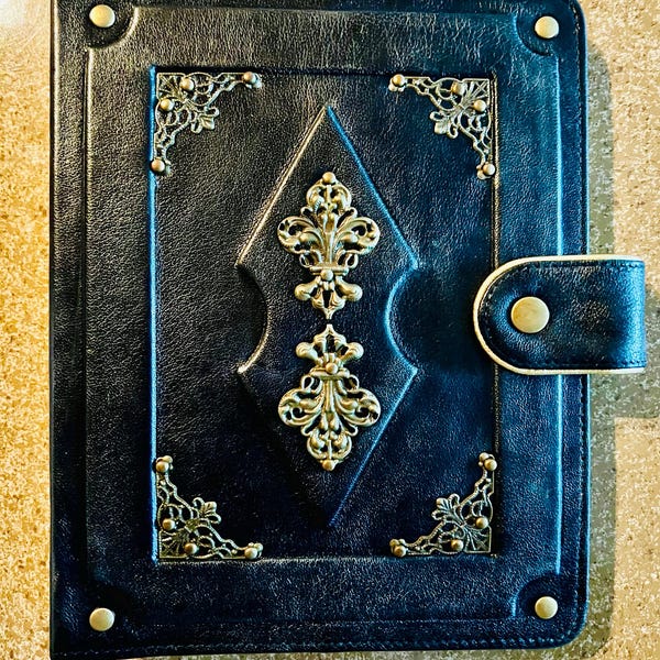 Grimoire Journal Cover / Moon Magic Cover / Real Leather Cover for Book ...
