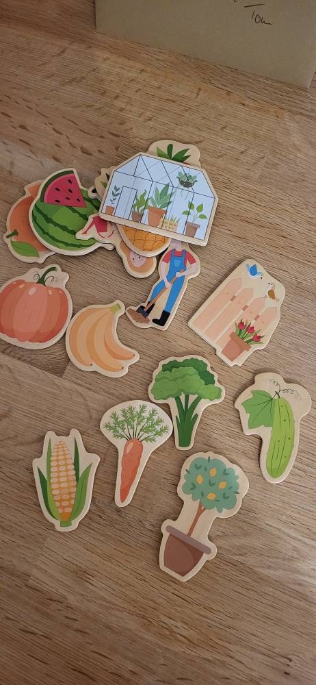 Fridge magnets: farm, board magnets, fridge magnets, wooden magnets, gift for children, birthday gift, children&#39;s activity