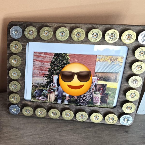 Shotgun Bullet Photo Frame, Silver Shotgun Shells Art, Unique Hunting ...