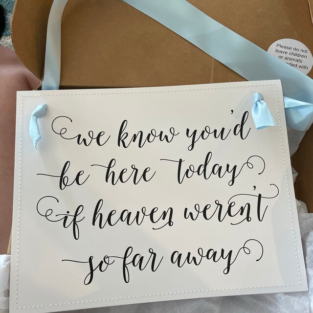 We Know You'd Be Here Today If Heaven Weren't so Far Away Sign