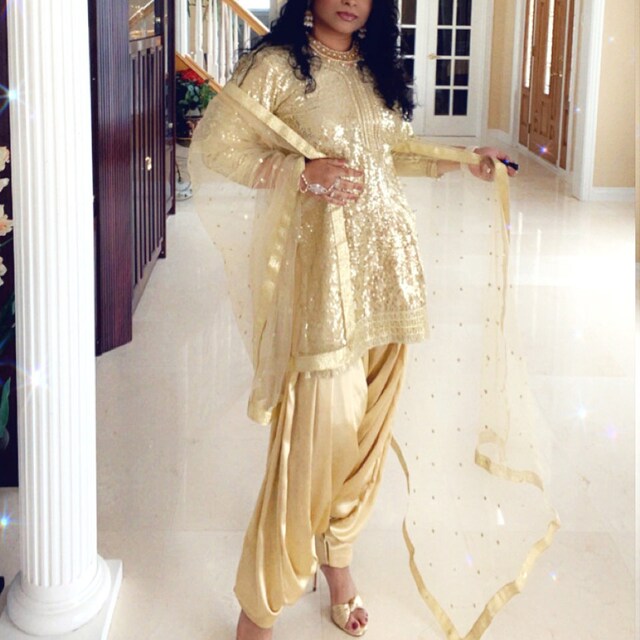 golden punjabi dress Black and Golden Punjabi Patiala Salwar Suit, Pure Upada Silk Punjabi main image 1