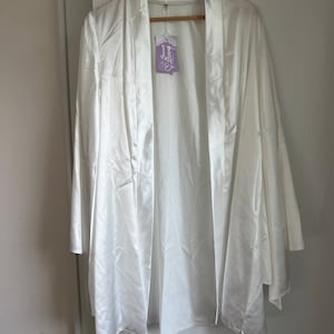 Navy Blue Boudoir Robe Long Satin Kimono Robe Floor Length Bride Robe ...