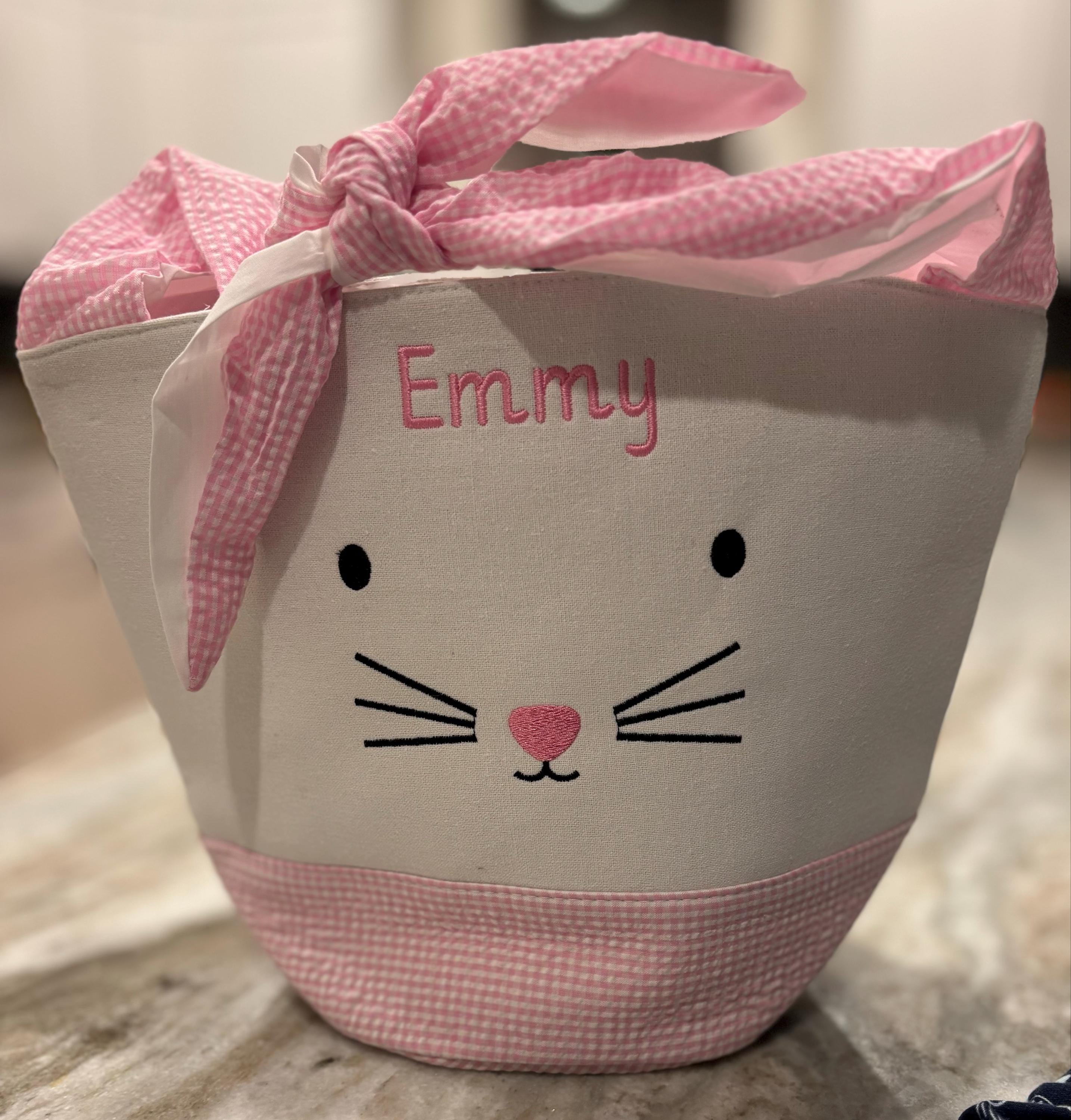Easter basket, Personalized Easter Basket, monogram easter basket, girls basket, boys basket, girls easter basket, embroidered, Check, bag