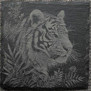 Tiger Laser Engraving File, Slate Laser Cut PNG, Laser Cut