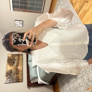 Letters to My Love Eyelet Embroidered Blouse