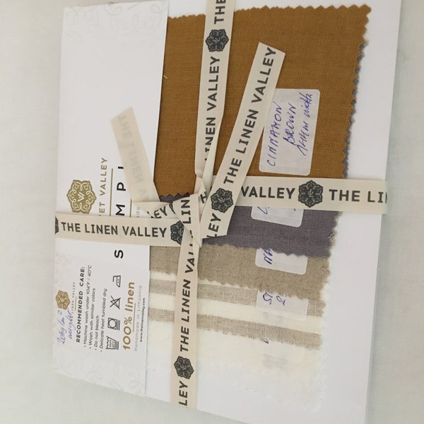 Custom Colours Set of Linen Fabric Samples/swatches-light/medium-linen ...