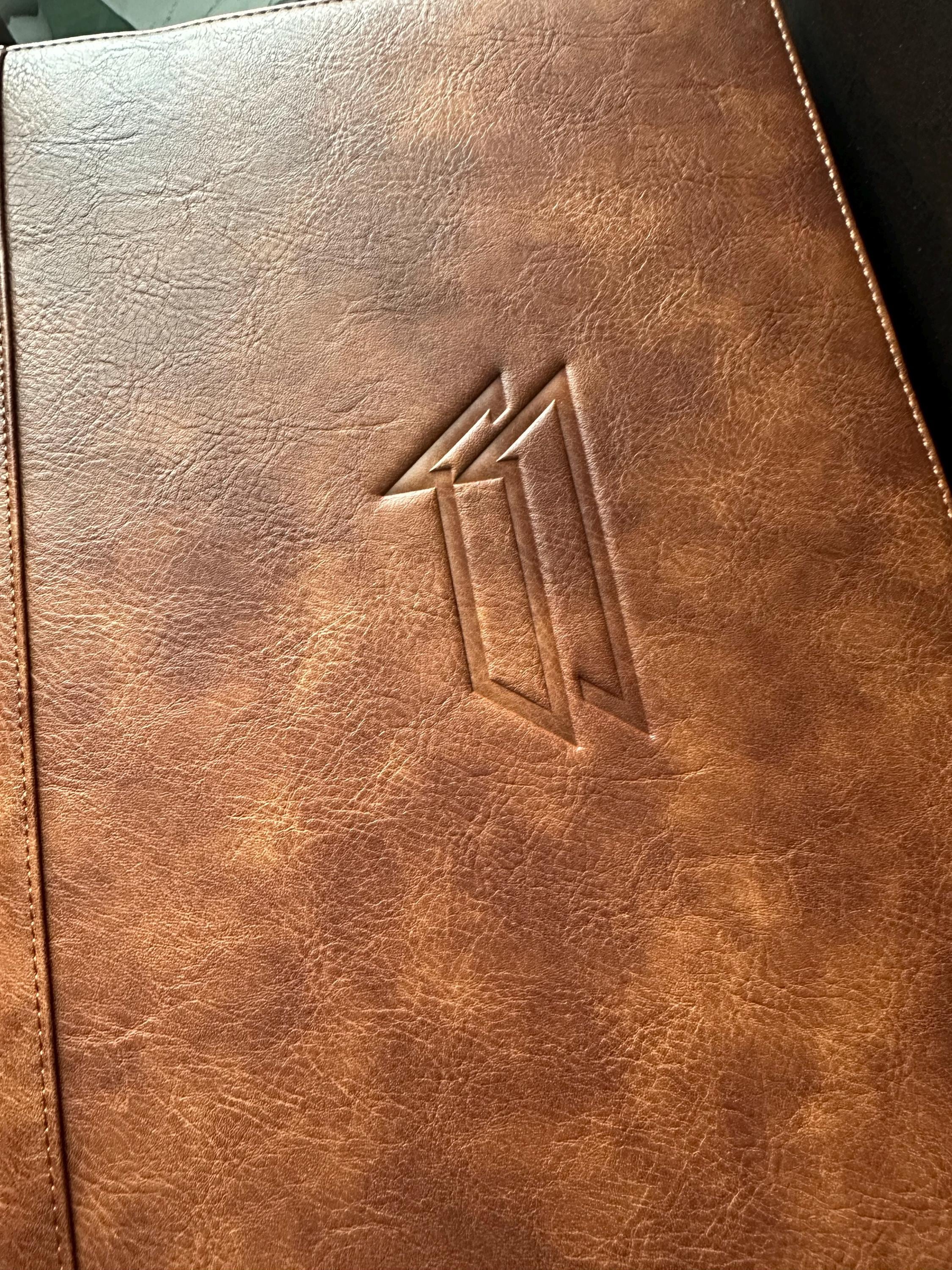 Personalized Vintage Leather Portfolio, Custom 3-Ring Binder Portfolio, Office Padfolio with Clipboard, Custom Company Gift, Graduation Gift