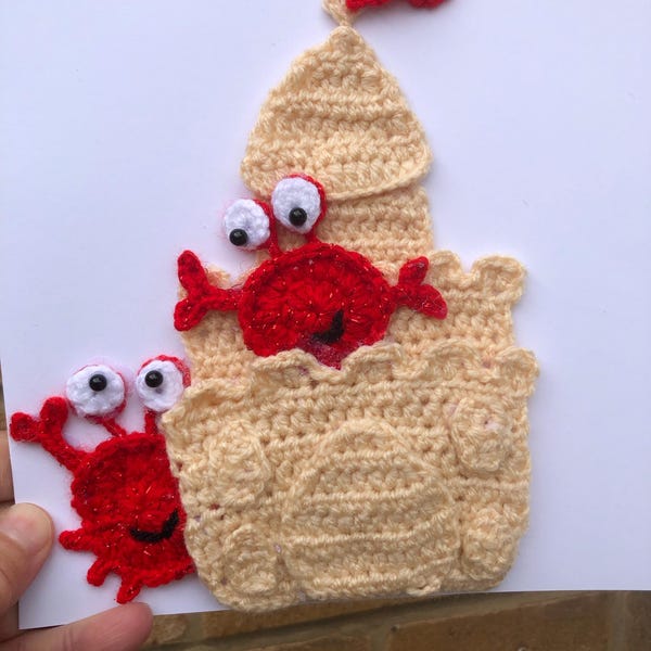 Sandcastle Crabs Crochet Applique Pattern Instant Pdf Download - Etsy