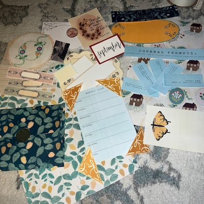 Illustrated Vintage Linens Printable, Journal Kit, Collage Sheets ...