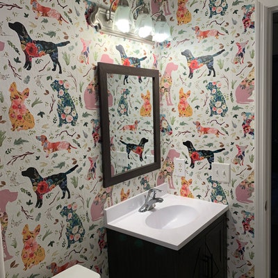 Floral Dogs Wallpaper 8 Patchwork Dogs by Shopcabin Floral Dogs Custom