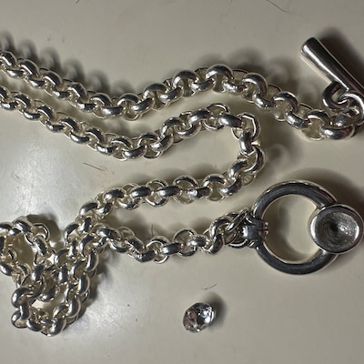 Chain Silver Chunky Necklace Swarovski,silver Chunky Necklace,uno De 50 ...