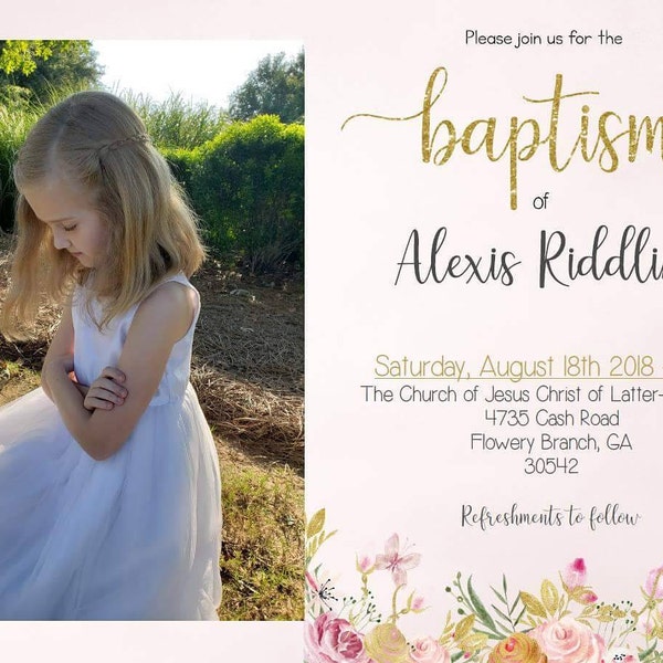 Baptism Program, Editable PDF, Printable Digital Handout Girl Baptism ...
